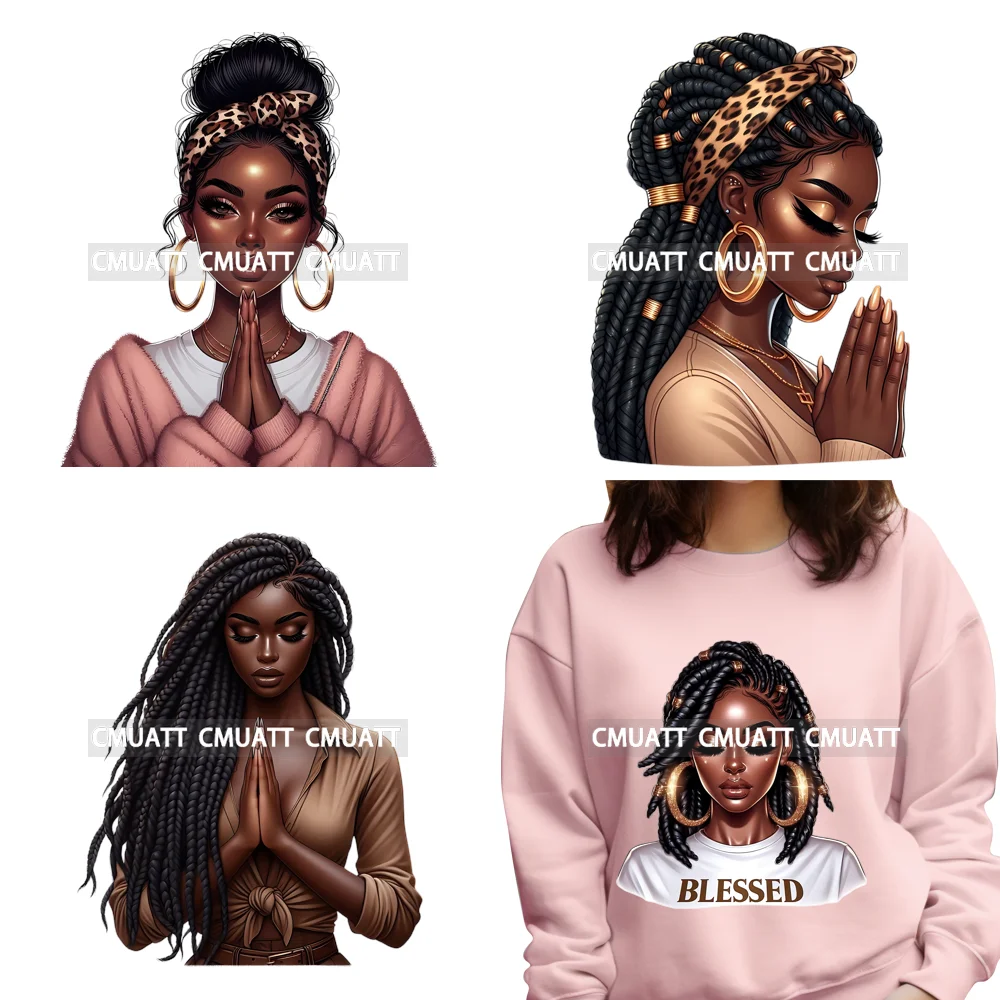 Spiritual Afro Queen Leopard Pray Christian Afro Blessed Girl Iron on Washable DTF Transfer Stickers Ready to Press for Clothing
Spiritual Afro Queen Leopard Pray Christian Afro Blessed Girl Iron on Washable DTF Transfer Stickers Ready to Press for Clothing