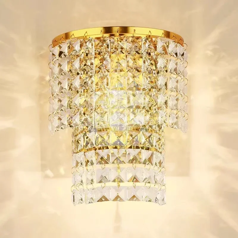 European W18 H18cm Modern Plate Steel Led Square Crystal Gold / Silver E14 Dimmable Wall Lamp Steel Rope Switch Control
European W18 H18cm Modern Plate Steel Led Square Crystal Gold / Silver E14 Dimmable Wall Lamp Steel Rope Switch Control