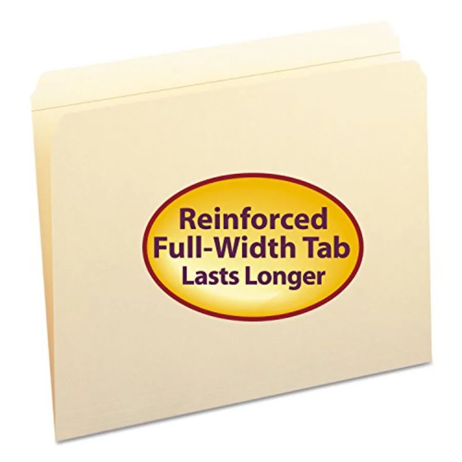 Smead File Folder, Reinforced Straight-Cut Tab Not Undercut,Letter Size, Manila, 100 per Box (10310)
Smead File Folder, Reinforced Straight-Cut Tab Not Undercut,Letter Size, Manila, 100 per Box (10310)