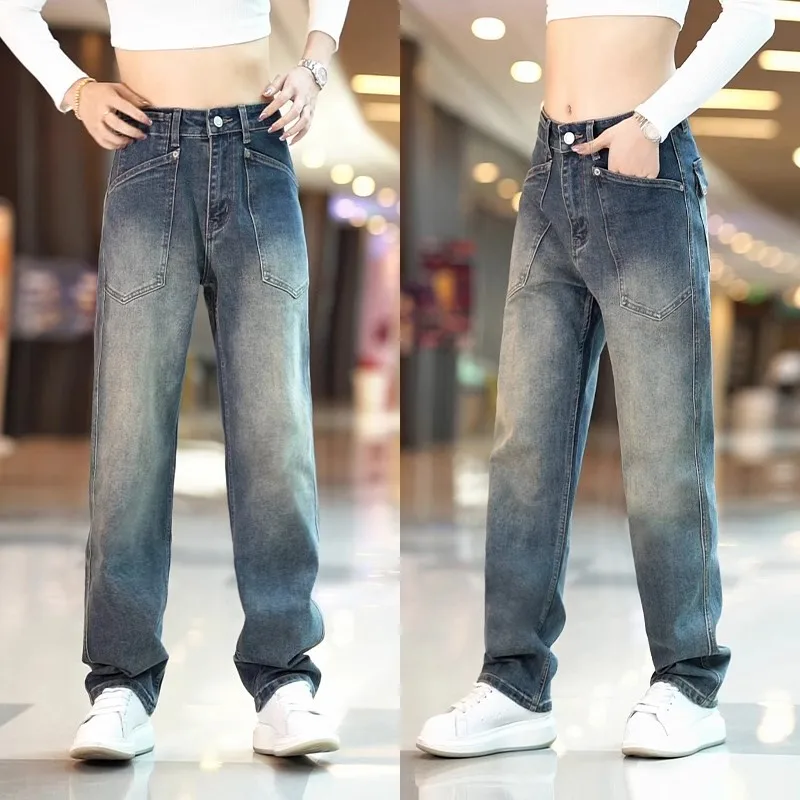 Fashionable Men's Straight Leg Jeans Distressed Wash Large Pockets Retro Style Casual Cotton Trousers Urban Style Long Pants
Fashionable Men's Straight Leg Jeans Distressed Wash Large Pockets Retro Style Casual Cotton Trousers Urban Style Long Pants