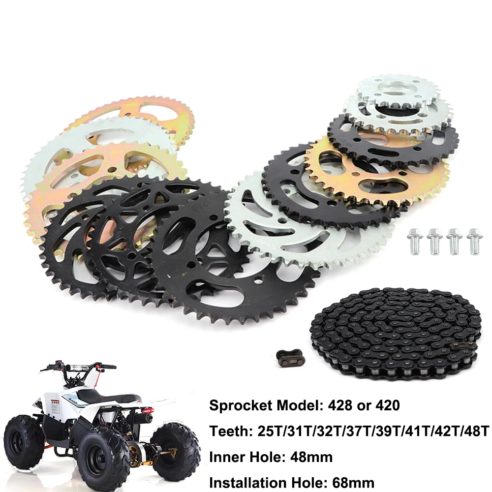 420/428 Chain Rear Sprocket 48mm-68mm Fit For 50cc 70cc 90cc 110cc 125cc ATV Go Kart Buggy Quad Dirt Bike Trike Motorcycle Parts
420/428 Chain Rear Sprocket 48mm-68mm Fit For 50cc 70cc 90cc 110cc 125cc ATV Go Kart Buggy Quad Dirt Bike Trike Motorcycle Parts