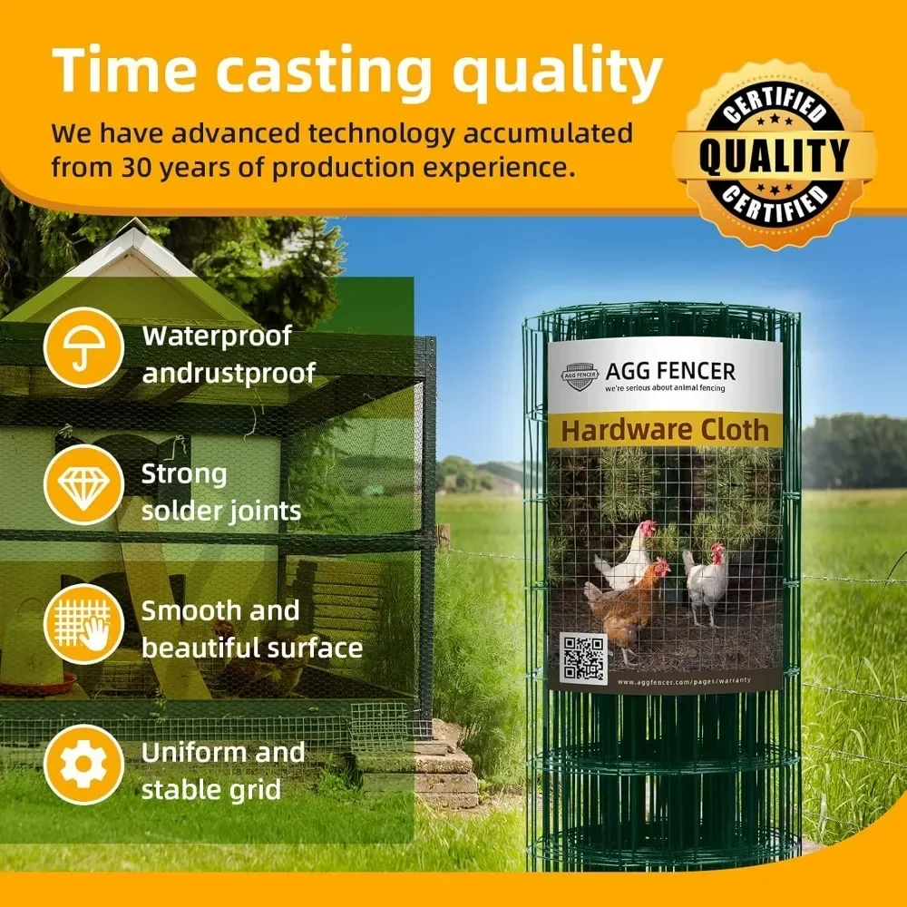 Бестселлер: Зеленая сетка из проволоки с ПВХ-покрытием 2x3 дюйма, 16 калибра, 48 дюймов x 100 футов, для виниловых и сварных ограждений
Бестселлер: Зеленая сетка из проволоки с ПВХ-покрытием 2x3 дюйма, 16 калибра, 48 дюймов x 100 футов, для виниловых и сварных ограждений