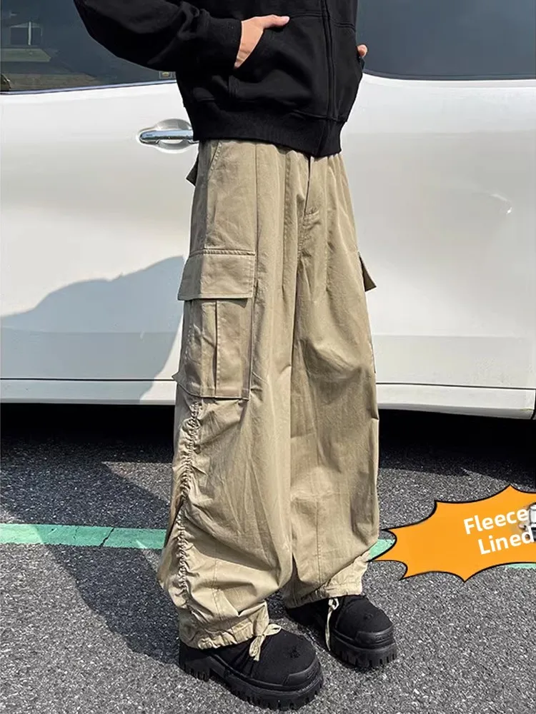 Khaki Workwear Pants Men's Autumn Winter Thiened Fce Wide Leg Pleated High Street American Sle Long Trousers
Khaki Workwear Pants Men's Autumn Winter Thiened Fce Wide Leg Pleated High Street American Sle Long Trousers