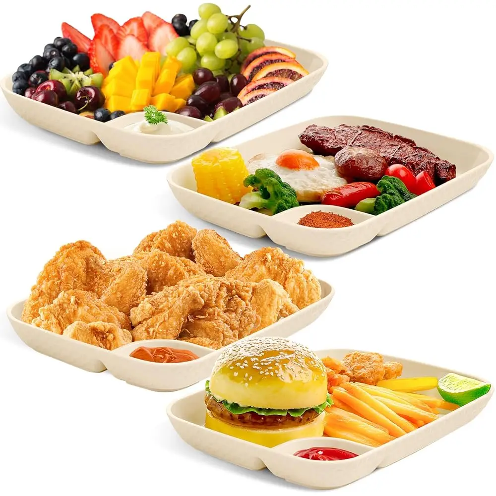 4 Pcs Chip And Dip Serving Platter Set Large Plastic Divided Party Tray Sna Plates 9.84 X 7.28 X 1.26 Hes Reusable Serving
4 Pcs Chip And Dip Serving Platter Set Large Plastic Divided Party Tray Sna Plates 9.84 X 7.28 X 1.26 Hes Reusable Serving
