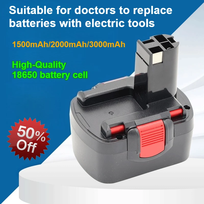 1.5Ah-3.0Ah 14.4V 18650 Lithium Battery for Bosch Series Electric Tool Drill Screwdriver BAT038 BAT041 BAT140 23607335711
1.5Ah-3.0Ah 14.4V 18650 Lithium Battery for Bosch Series Electric Tool Drill Screwdriver BAT038 BAT041 BAT140 23607335711