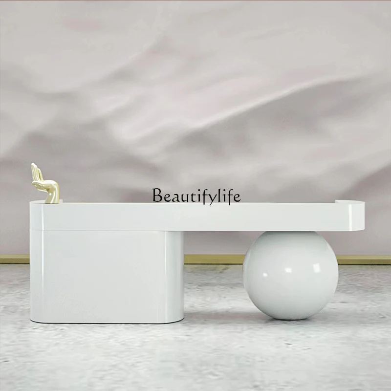 *Creative design FRP paint process special-shaped beauty salon cashier ball curved reception desk
*Creative design FRP paint process special-shaped beauty salon cashier ball curved reception desk