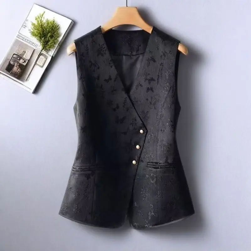 Women's Vest Coat 2025 Autumn Sleeveless Vintage Jacquard Blazers Vests Office Lady Korean Fashion Jacket V Neck Slim Waistcoat
Women's Vest Coat 2025 Autumn Sleeveless Vintage Jacquard Blazers Vests Office Lady Korean Fashion Jacket V Neck Slim Waistcoat