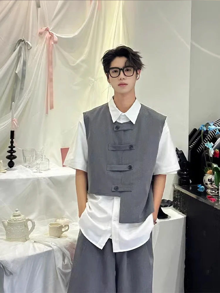 White Short Sleeve Shirt Boys Cool Handsome Outfit Set Summer Sleeveless Suit Vest West Pants Two Piece Set a Whole Set
White Short Sleeve Shirt Boys Cool Handsome Outfit Set Summer Sleeveless Suit Vest West Pants Two Piece Set a Whole Set