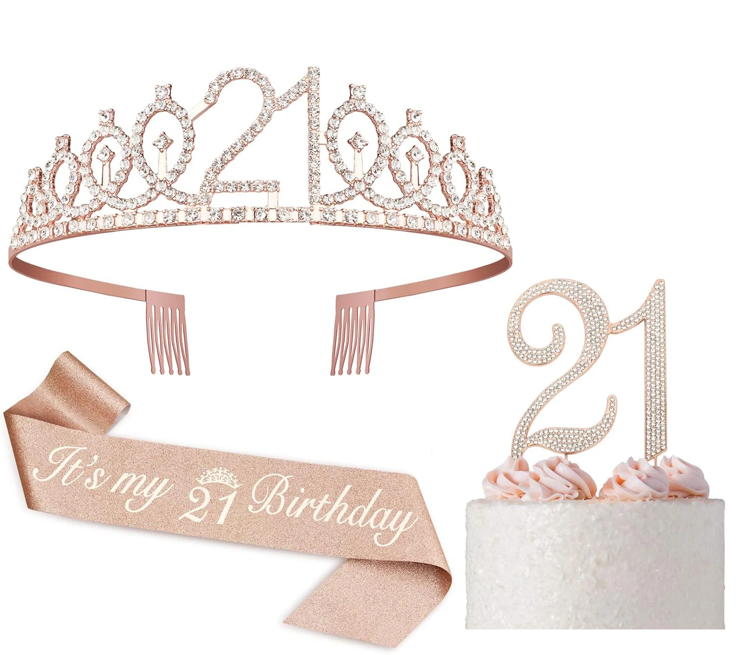 21st Birthday Decorations for Her, Including 21st Birthday Sash,21st Birthday Tiara,Cake Topper,21st Birthday Gifts for Her
21st Birthday Decorations for Her, Including 21st Birthday Sash,21st Birthday Tiara,Cake Topper,21st Birthday Gifts for Her