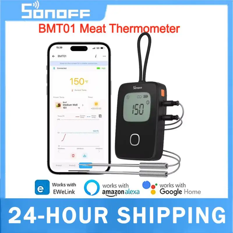 SONOFF BMT01 BBQ Meat Thermometer Remote Monitoring Temperature Alert Barbecue Cooking Oven Grill Probe Works with eWeLink APP
SONOFF BMT01 BBQ Meat Thermometer Remote Monitoring Temperature Alert Barbecue Cooking Oven Grill Probe Works with eWeLink APP