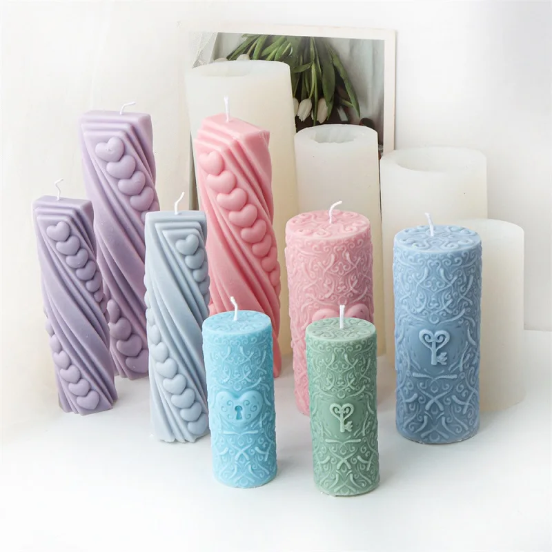 3D Twisted Heart Cylinder Silicone Candle Mold DIY Embossed Floral Heart Key Couple Aroma Plaster Decor
3D Twisted Heart Cylinder Silicone Candle Mold DIY Embossed Floral Heart Key Couple Aroma Plaster Decor