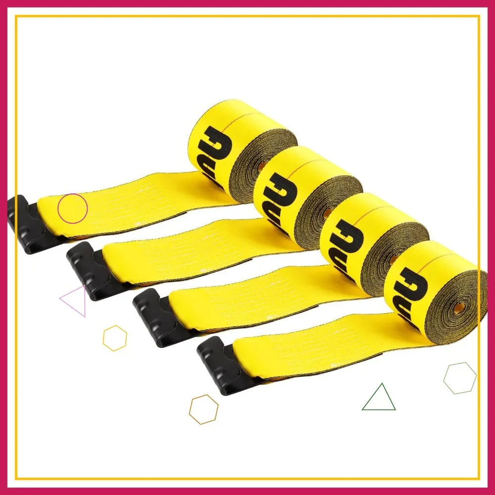 4"x30' Winch Straps with Flat Hook, 5,400lbs Capacity, Yellow (4-Pack) for Trucks & Trailers
4"x30' Winch Straps with Flat Hook, 5,400lbs Capacity, Yellow (4-Pack) for Trucks & Trailers