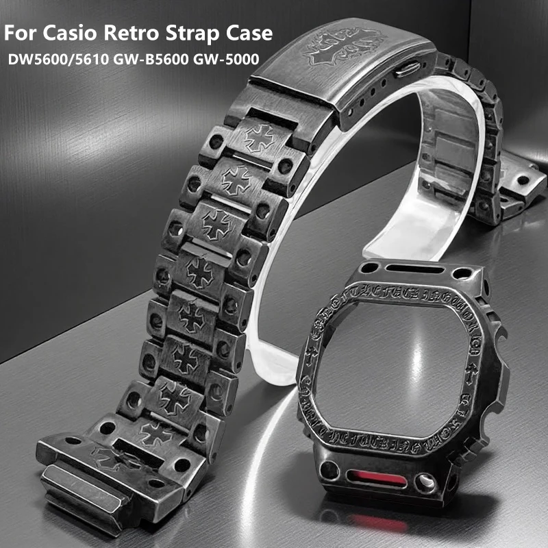 Для Casio DW5600/5610 GW-B5600 GW-5000 серии: металлический корпус, ремешок, ретро-дизайн, антикварный стиль, модный комплект аксессуаров из нержавеющей стали.
Для Casio DW5600/5610 GW-B5600 GW-5000 серии: металлический корпус, ремешок, ретро-дизайн, антикварный стиль, модный комплект аксессуаров из нержавеющей стали.