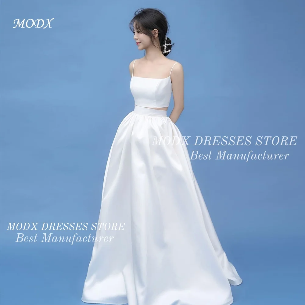 MODX Customized 2026 Simple 2pcs Satin A-Line Korean Wedding Dress Spaghetti Straps Bridal Gown for Photo shoots Women
MODX Customized 2026 Simple 2pcs Satin A-Line Korean Wedding Dress Spaghetti Straps Bridal Gown for Photo shoots Women