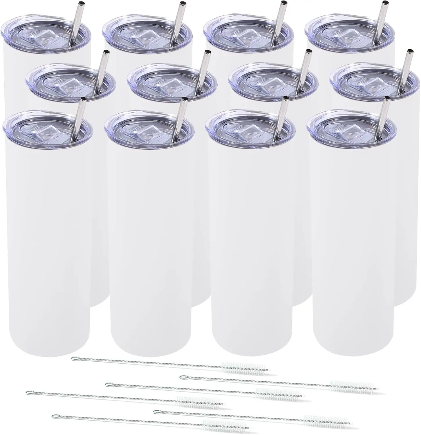 Skinny Tumbler with Lid 20 oz Stainless Steel Vacuum Insulated Double Wall Travel Coffee Water Tumblers Cup (White 12pack
Skinny Tumbler with Lid 20 oz Stainless Steel Vacuum Insulated Double Wall Travel Coffee Water Tumblers Cup (White 12pack