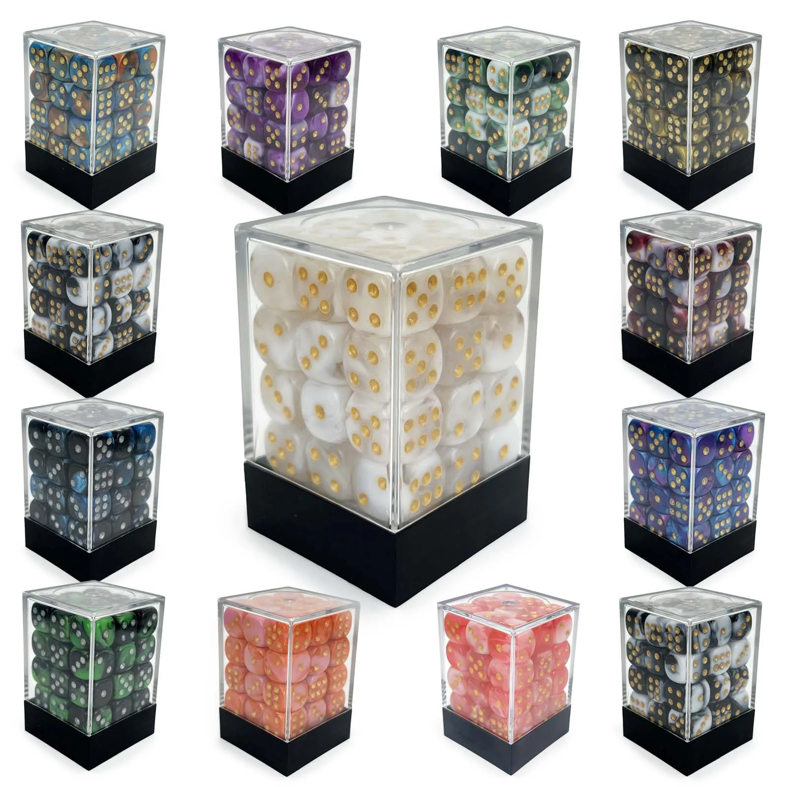 12mm D6 Double Colorful Small Dice 36pcs Set with Clear Display Case for RPG Board Games Casino Tabletop DND Accessories
12mm D6 Double Colorful Small Dice 36pcs Set with Clear Display Case for RPG Board Games Casino Tabletop DND Accessories