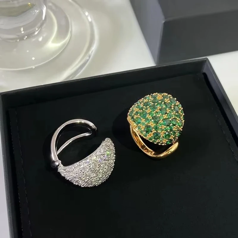 Europe America Gold Silver Big Ball Full Diamonds Open Couple Ring Women Designer Jewelry Trend
Europe America Gold Silver Big Ball Full Diamonds Open Couple Ring Women Designer Jewelry Trend