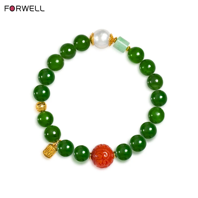 FORWELL Green Jade And Pearl Hand Bracelet for Women Round Beads Handmade Jewelry Wedding Birthday Gift Handmade Bracelets
FORWELL Green Jade And Pearl Hand Bracelet for Women Round Beads Handmade Jewelry Wedding Birthday Gift Handmade Bracelets
