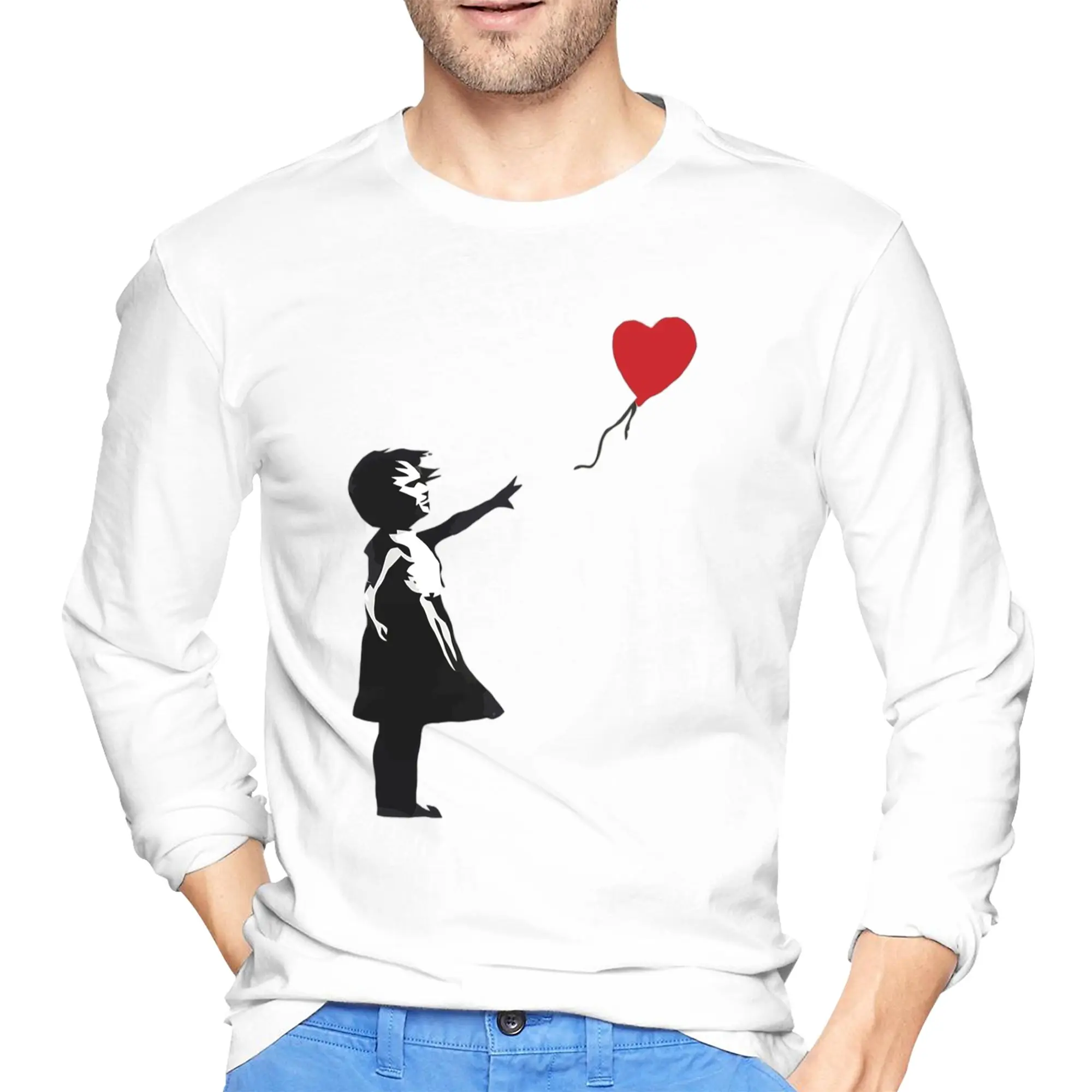 Мужская футболка с длинными рукавами Banksy - Girl with Balloon, дышащие футболки с круглым вырезом, весенние и осенние мужские топы
Мужская футболка с длинными рукавами Banksy - Girl with Balloon, дышащие футболки с круглым вырезом, весенние и осенние мужские топы