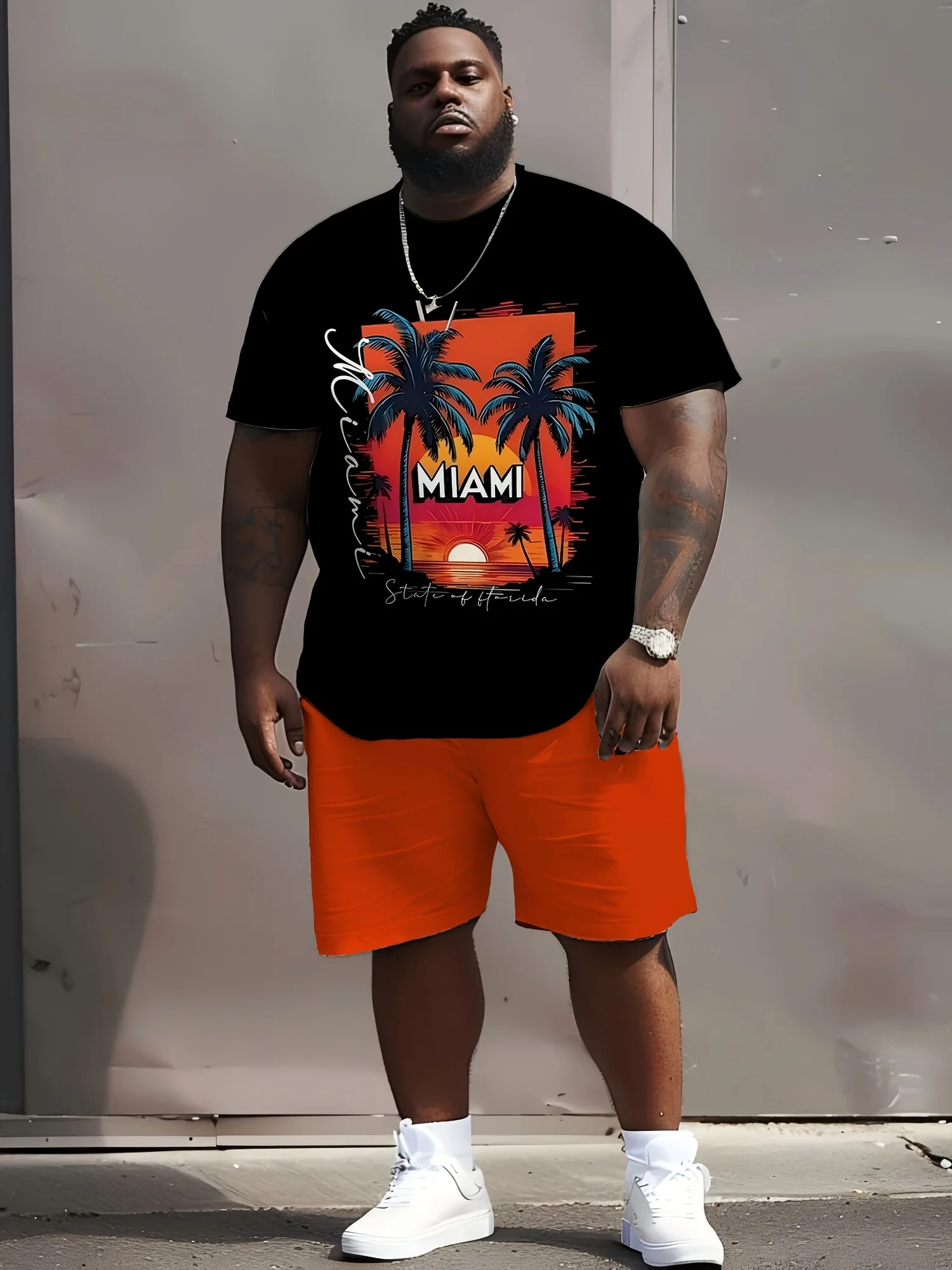 Large Summer MIAMI pattern minimalist style with T-shirt and belted pants 2025 new Sport hot style, Comfortable and breathable
Large Summer MIAMI pattern minimalist style with T-shirt and belted pants 2025 new Sport hot style, Comfortable and breathable