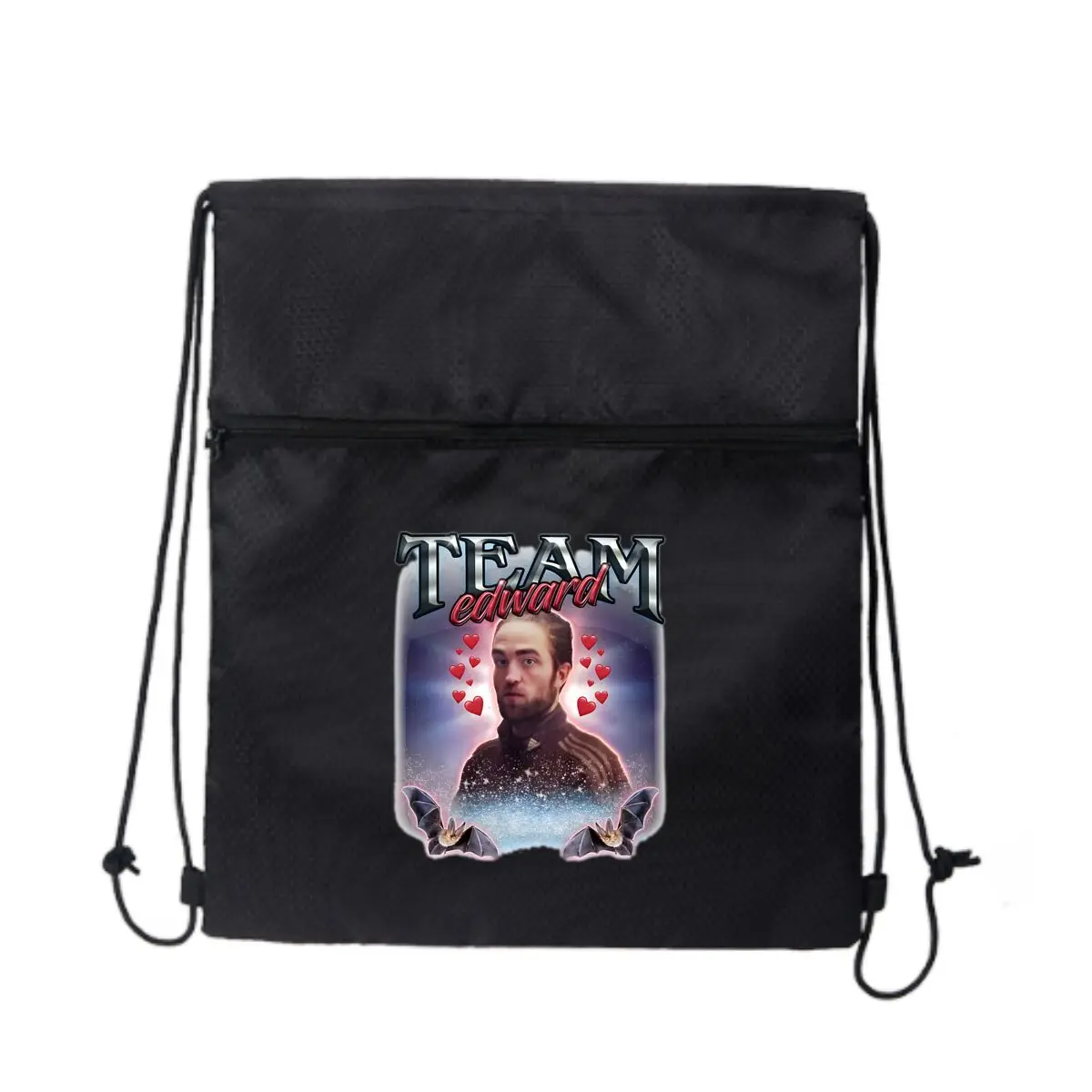 «Команда Эдварда» — черный дорожный рюкзак на молнии на шнурке «Сумерки дань уважения» — легкий для поездок
«Команда Эдварда» — черный дорожный рюкзак на молнии на шнурке «Сумерки дань уважения» — легкий для поездок