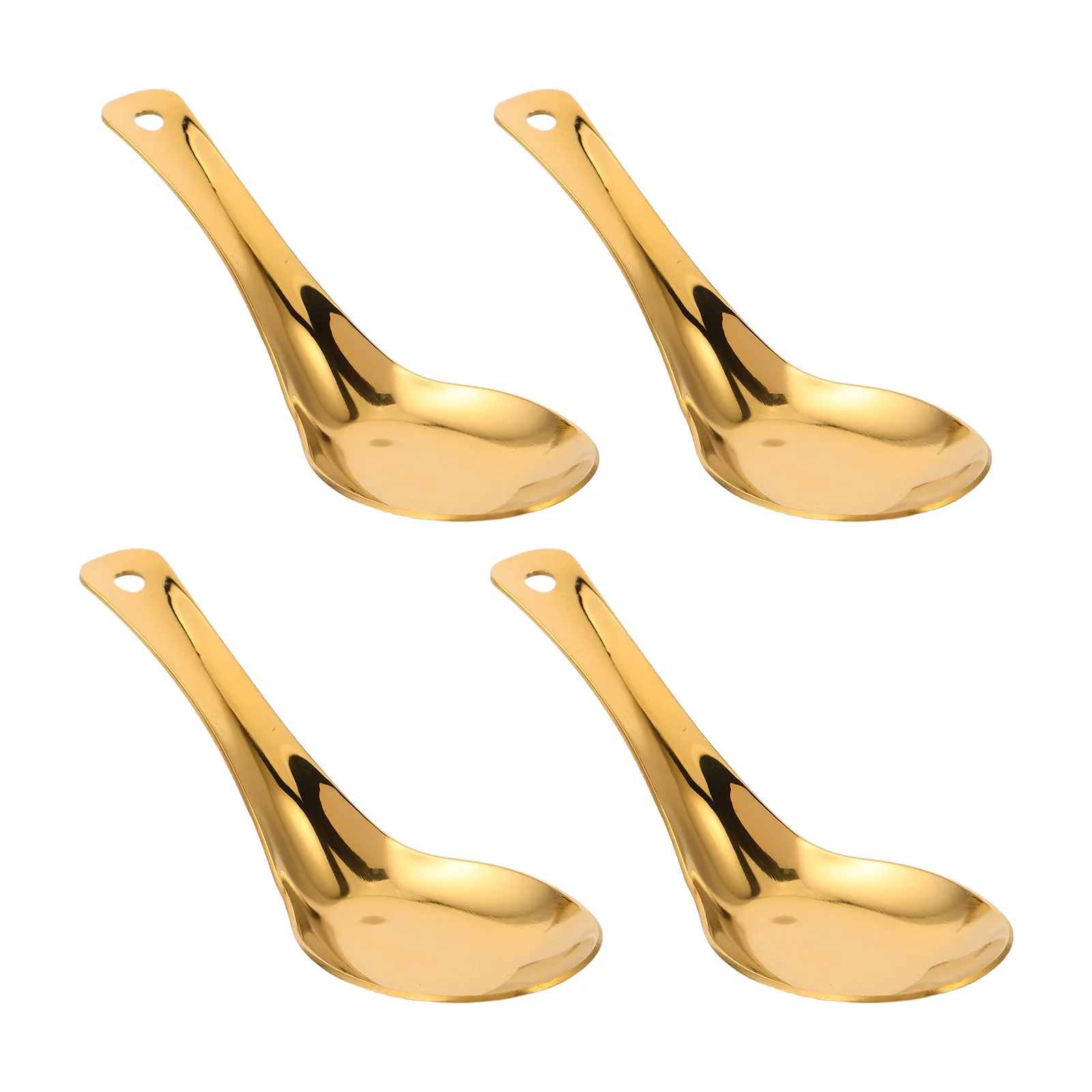 4Pcs Golden Stainless Steel Flat Bottom Soup Spoons Heavyweight Metal Dinner Flatware for Asian Noodle Soup Cereal Serving
4Pcs Golden Stainless Steel Flat Bottom Soup Spoons Heavyweight Metal Dinner Flatware for Asian Noodle Soup Cereal Serving