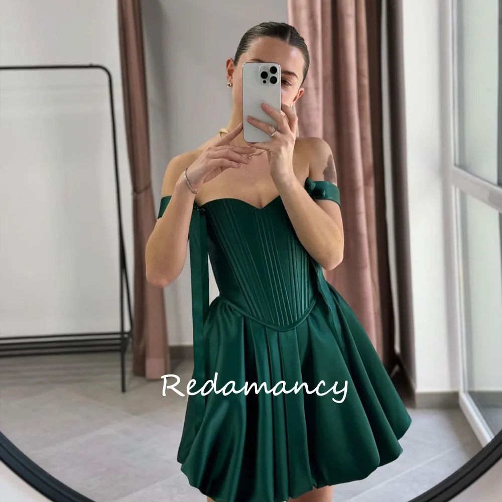 Redamancy Green Sweetheart Satin Evening Dresses Spaghetti Strap Above Knee Prom Dress Elegant Short Dubai A-Line Party Gowns
Redamancy Green Sweetheart Satin Evening Dresses Spaghetti Strap Above Knee Prom Dress Elegant Short Dubai A-Line Party Gowns