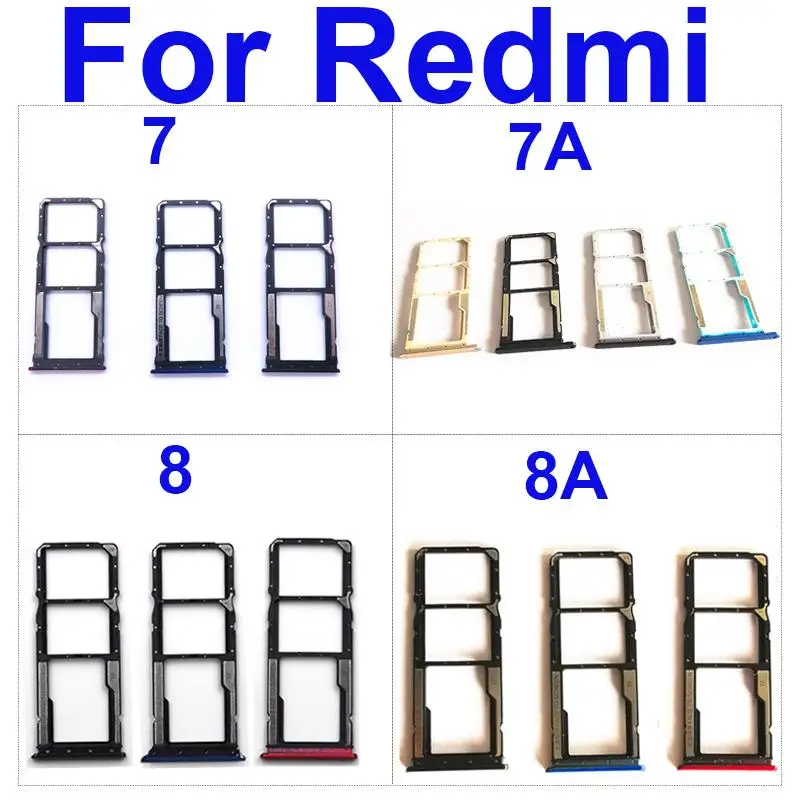 Держатель лотка для SIM-карты для Xaiomi Redmi 7 7A, устройство для чтения Sim-карт для Redmi 8 8A, детали для замены и ремонта телефонов
Держатель лотка для SIM-карты для Xaiomi Redmi 7 7A, устройство для чтения Sim-карт для Redmi 8 8A, детали для замены и ремонта телефонов