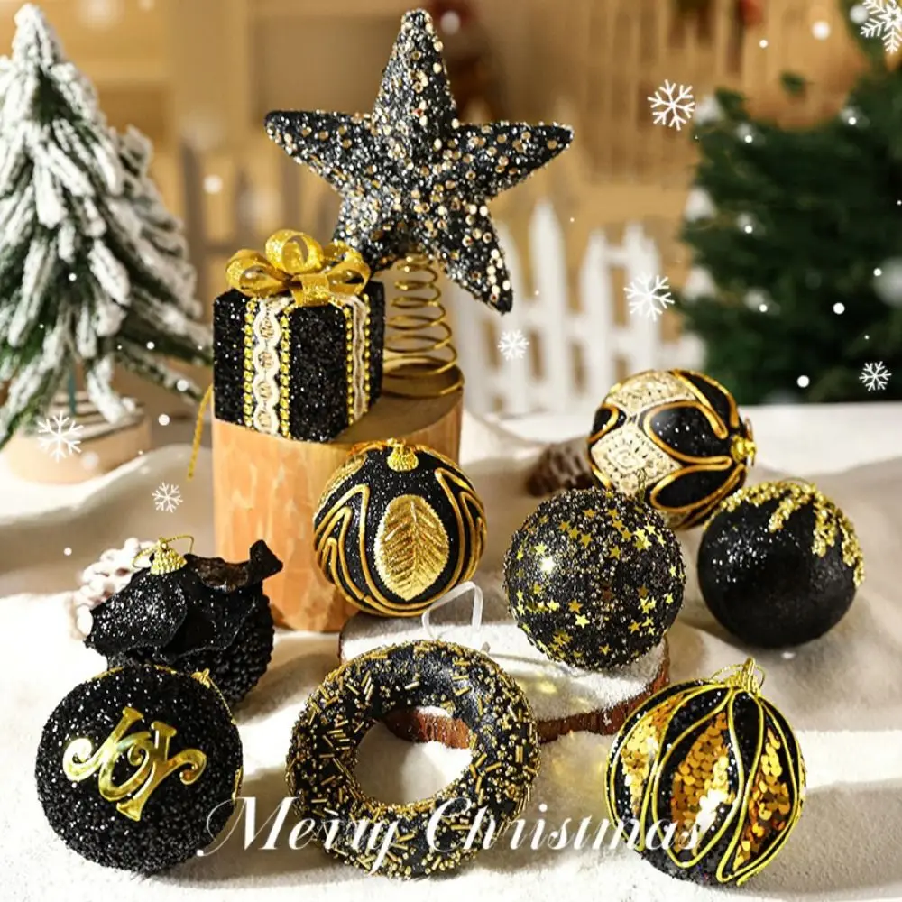 DIY Supplies 8CM Christmas Decorative Ball Creative Black Gold Christmas Tree Pendant Painted Delicate Hanging Ornament Office
DIY Supplies 8CM Christmas Decorative Ball Creative Black Gold Christmas Tree Pendant Painted Delicate Hanging Ornament Office