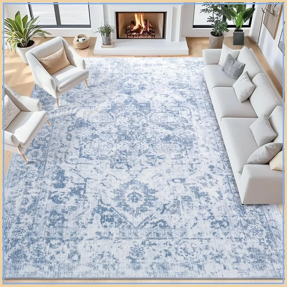 6x9 Area Rugs for Living Room,Large Washable Vintage Blue Rug,Soft Non-Slip Stain Resistant for Room Bedroom Office Farmhouse
6x9 Area Rugs for Living Room,Large Washable Vintage Blue Rug,Soft Non-Slip Stain Resistant for Room Bedroom Office Farmhouse