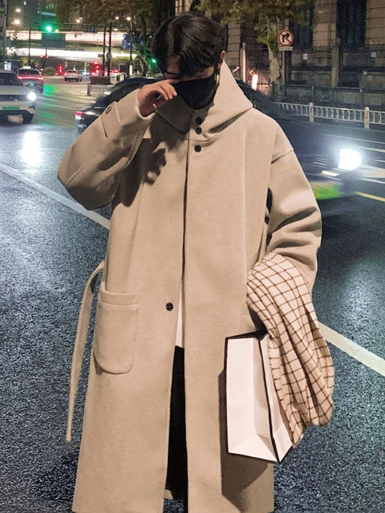 Мужское шерстяное пальто средней длины, осенне-зимнее, в корейском стиле, для подростков, с капюшоном, ветрозащитное, модное, однобортное, теплое, однотонное
Мужское шерстяное пальто средней длины, осенне-зимнее, в корейском стиле, для подростков, с капюшоном, ветрозащитное, модное, однобортное, теплое, однотонное