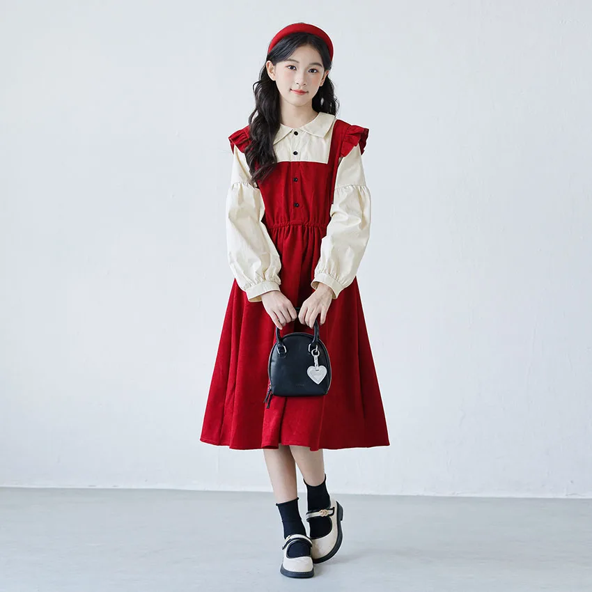 2025 Autumn Winter Girls Dresses Preppy Style False Two-Piece Layer Look Dress Puff Sleeve Sweet A-Line Party Dress Kids Clothes 
2025 Autumn Winter Girls Dresses Preppy Style False Two-Piece Layer Look Dress Puff Sleeve Sweet A-Line Party Dress Kids Clothes