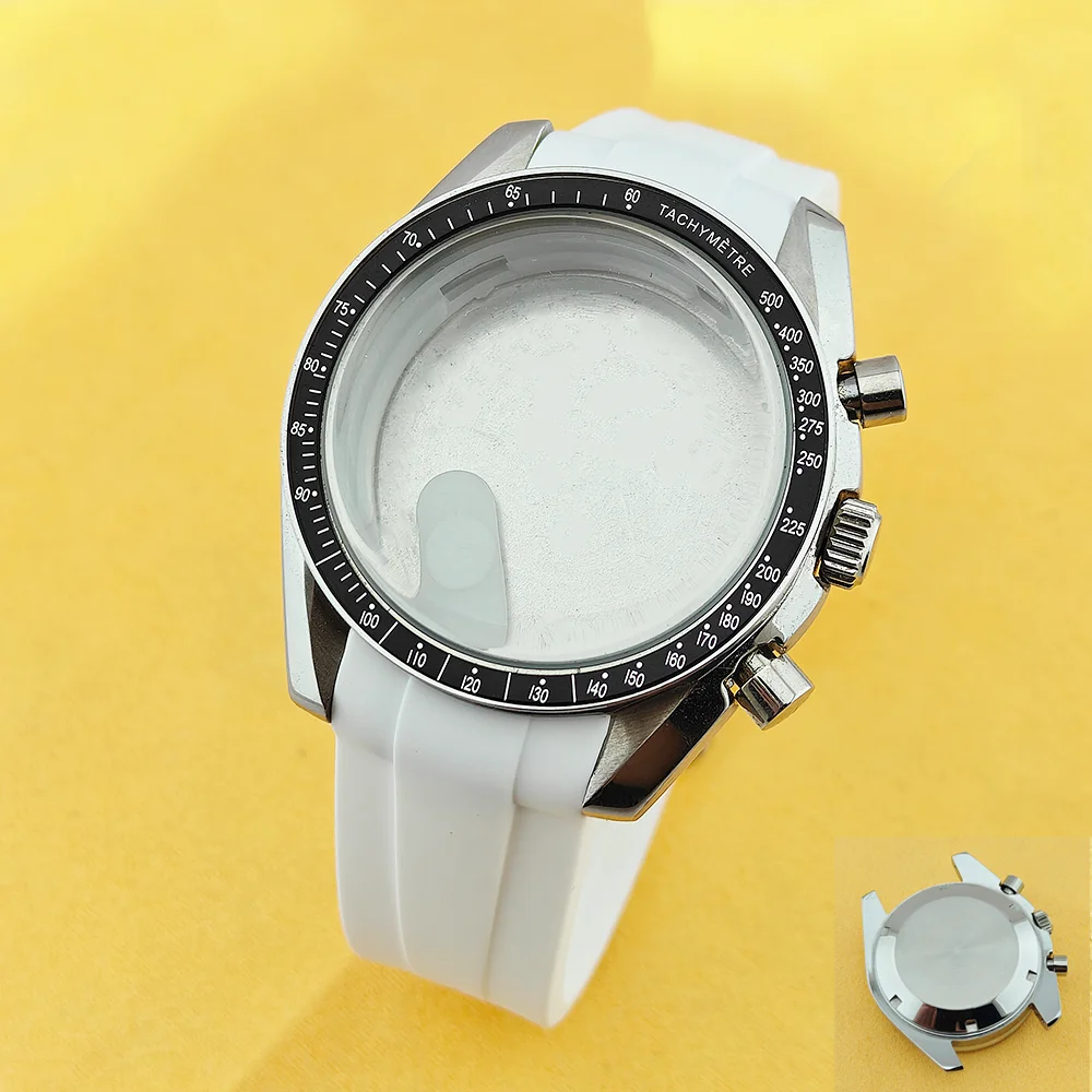 Корпус часов Moon Watch 39,7 мм, белый резиновый ремешок с пряжкой, корпус VK63, металлический корпус, высококачественные аксессуары для хронографа
Корпус часов Moon Watch 39,7 мм, белый резиновый ремешок с пряжкой, корпус VK63, металлический корпус, высококачественные аксессуары для хронографа
