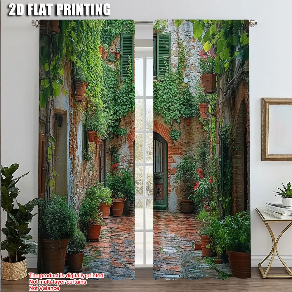 2pcs, Creative Curtains 2D print Vintage House & Garden Scene Durable Polyester (without rod) Thermal Insulation, and Room
2pcs, Creative Curtains 2D print Vintage House & Garden Scene Durable Polyester (without rod) Thermal Insulation, and Room