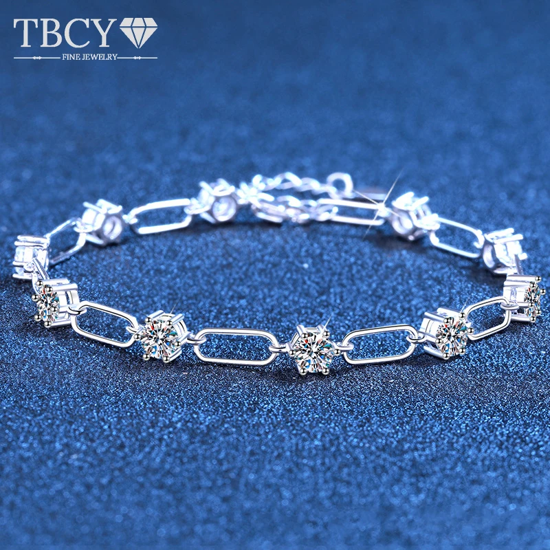 TBCYD 4MM D Color Round Moissanite Bracelet Bangles For Women S925 Sterling Silver Round Cut Link Chain Fine Hand Jewelry Gift
TBCYD 4MM D Color Round Moissanite Bracelet Bangles For Women S925 Sterling Silver Round Cut Link Chain Fine Hand Jewelry Gift