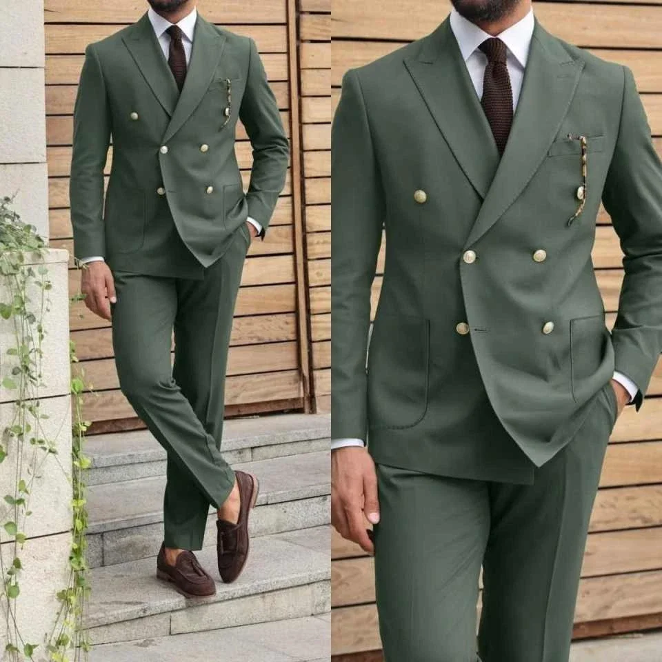 Double Breasted Men Suits Slim Fit Peak Lapel Wedding Tuxedo Tailored Groom Wear 2pieces jacket+pants
Double Breasted Men Suits Slim Fit Peak Lapel Wedding Tuxedo Tailored Groom Wear 2pieces jacket+pants