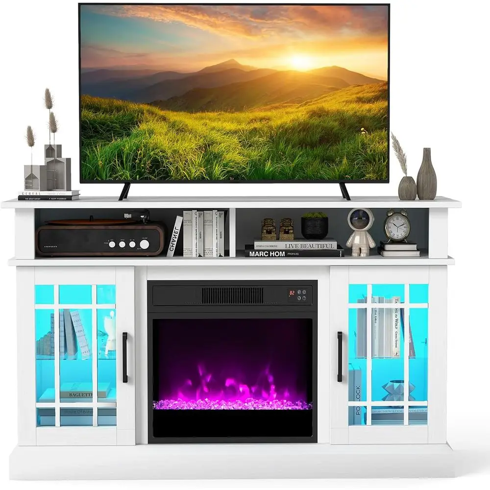 Electric ireplace TV Stand or TVs Up to 55 Inches with LED Lights, 1400W ireplace Insert with Remote, 48-Inch Wooden Media Enter
Electric ireplace TV Stand or TVs Up to 55 Inches with LED Lights, 1400W ireplace Insert with Remote, 48-Inch Wooden Media Enter