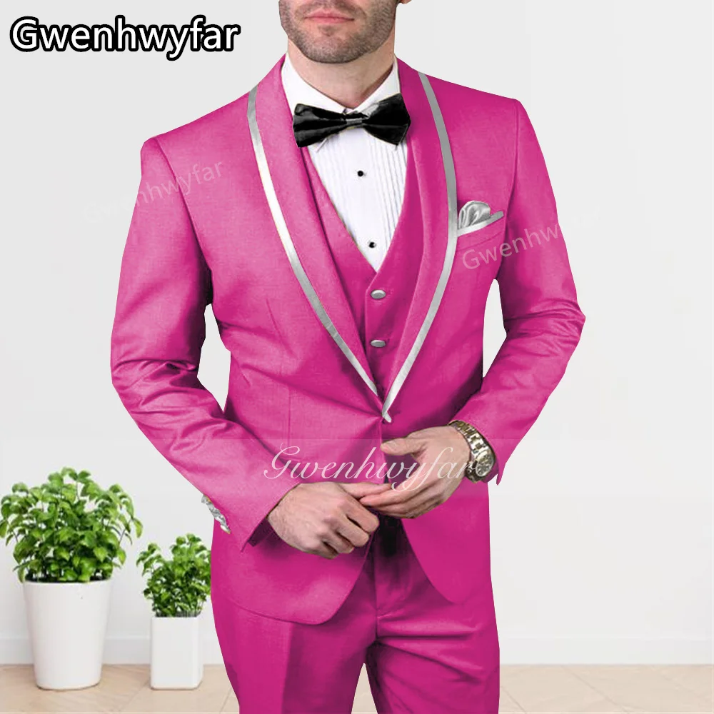 Gwenhwyfar New Product Hot Sale Plum Red Men's Suit Silver Edge Shawl Lapel Slim Business Casual 3Pcs (Blazer+Vest+Pant)
Gwenhwyfar New Product Hot Sale Plum Red Men's Suit Silver Edge Shawl Lapel Slim Business Casual 3Pcs (Blazer+Vest+Pant)