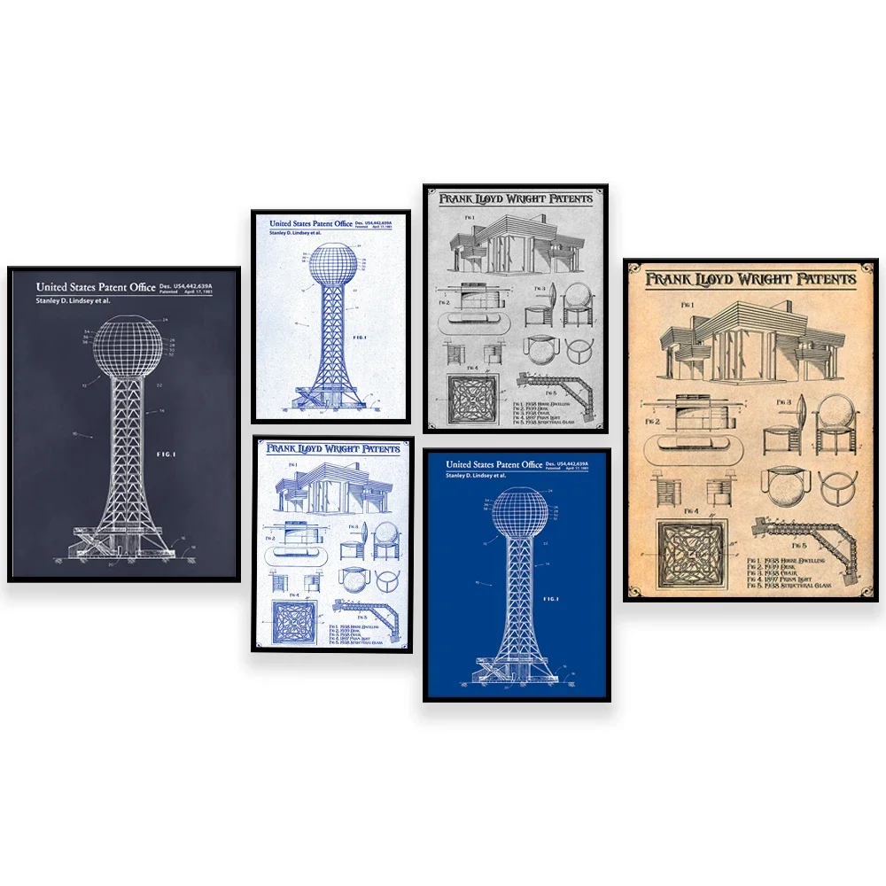Frank Lloyd Wright House Patent Blueprint Print, Architectural Engineer Gift, Office Wall Art Decor Poster
Frank Lloyd Wright House Patent Blueprint Print, Architectural Engineer Gift, Office Wall Art Decor Poster