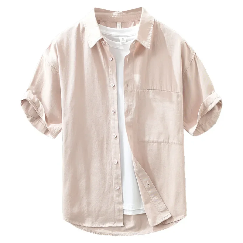 Summer trendy work attire short sleeved shirt for men's Japanese fresh retro literary loose and simple casual shirt
Summer trendy work attire short sleeved shirt for men's Japanese fresh retro literary loose and simple casual shirt