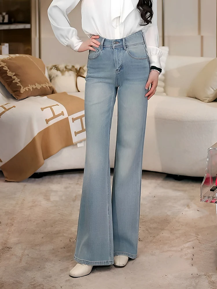 Light Wash High Waist Bell Bottom Jeans Women's Summer Thin Long Pants Slimming Trousers Casual Style Zipper Closure Soft Fabric
Light Wash High Waist Bell Bottom Jeans Women's Summer Thin Long Pants Slimming Trousers Casual Style Zipper Closure Soft Fabric