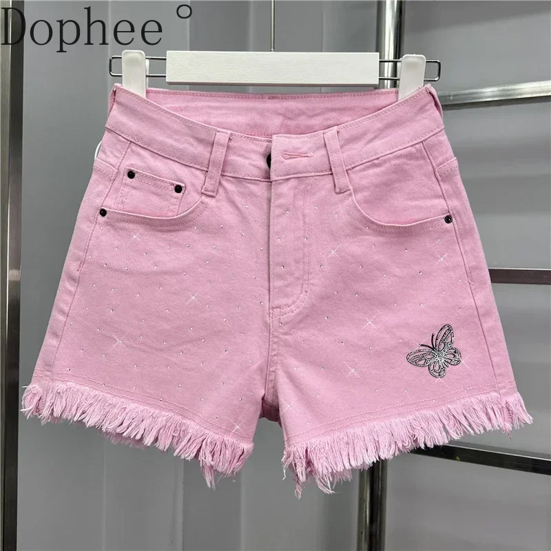 Spice Girls Butterfly Hot Drilling Women Denim Shorts 2024 New Summer Loose Hot Shorts Women High Waist Tassel A-line Jeans
Spice Girls Butterfly Hot Drilling Women Denim Shorts 2024 New Summer Loose Hot Shorts Women High Waist Tassel A-line Jeans