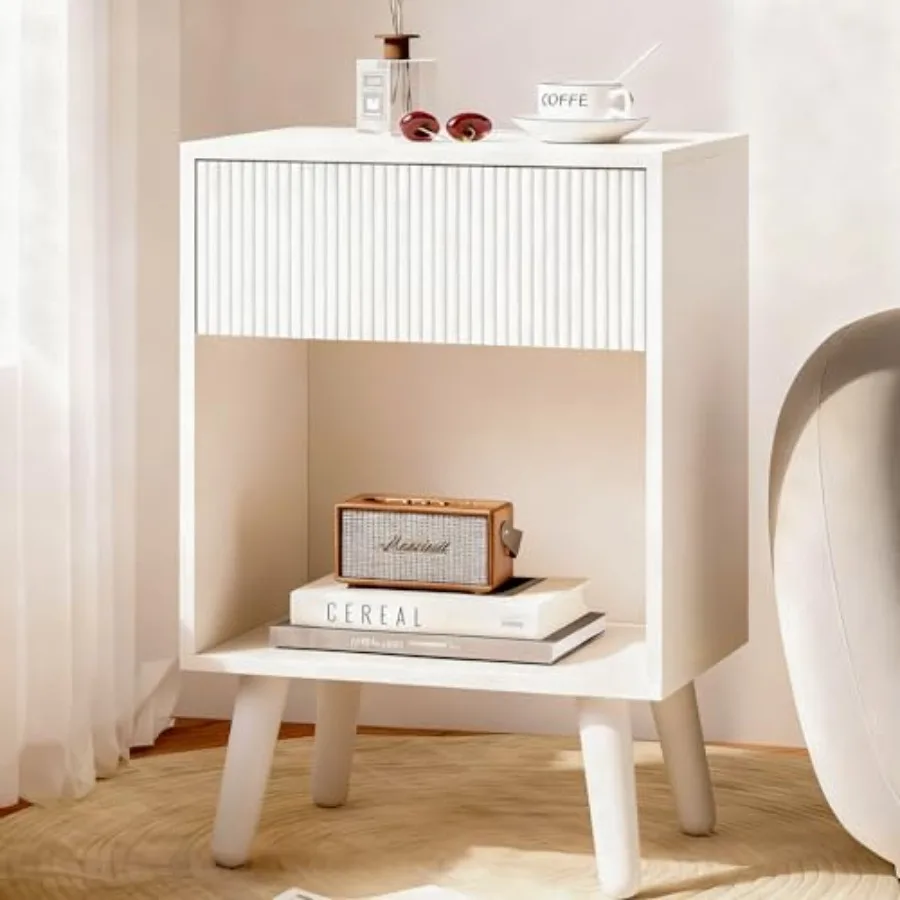 Прикроватная тумба с рифленой поверхностью, современный прикроватный столик с выдвижными ящиками и открытой деревянной полкой, тумбочка на ножках из массива дерева, приставной столик
Прикроватная тумба с рифленой поверхностью, современный прикроватный столик с выдвижными ящиками и открытой деревянной полкой, тумбочка на ножках из массива дерева, приставной столик