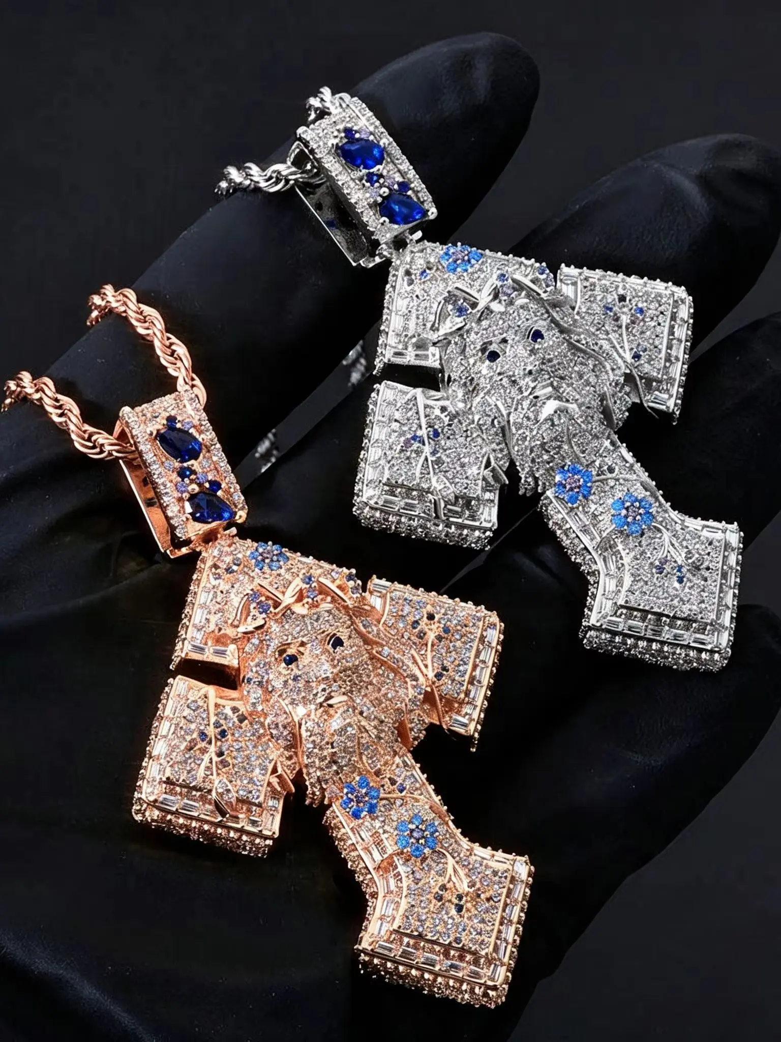 Two tone hip-hop style Jesus cross pendant blue pear shaped Zircon jewelry collarbone chain necklace Birthday gifts holiday gi
Two tone hip-hop style Jesus cross pendant blue pear shaped Zircon jewelry collarbone chain necklace Birthday gifts holiday gi