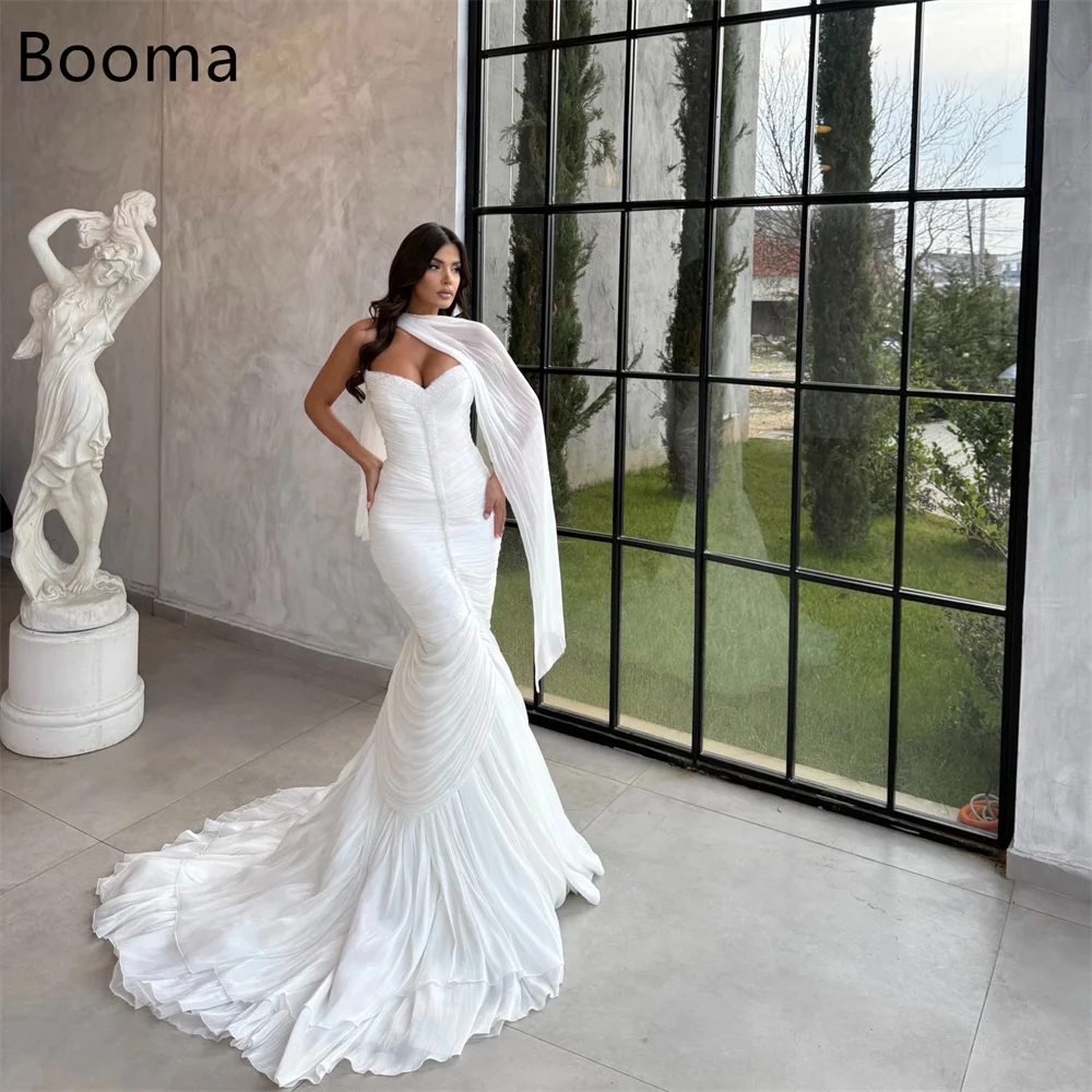 Booma Mermaid Simple Strapless Pleat Elegant Wedding Dresses Sleeveless Long Brides Gown Custom Made 2025
Booma Mermaid Simple Strapless Pleat Elegant Wedding Dresses Sleeveless Long Brides Gown Custom Made 2025