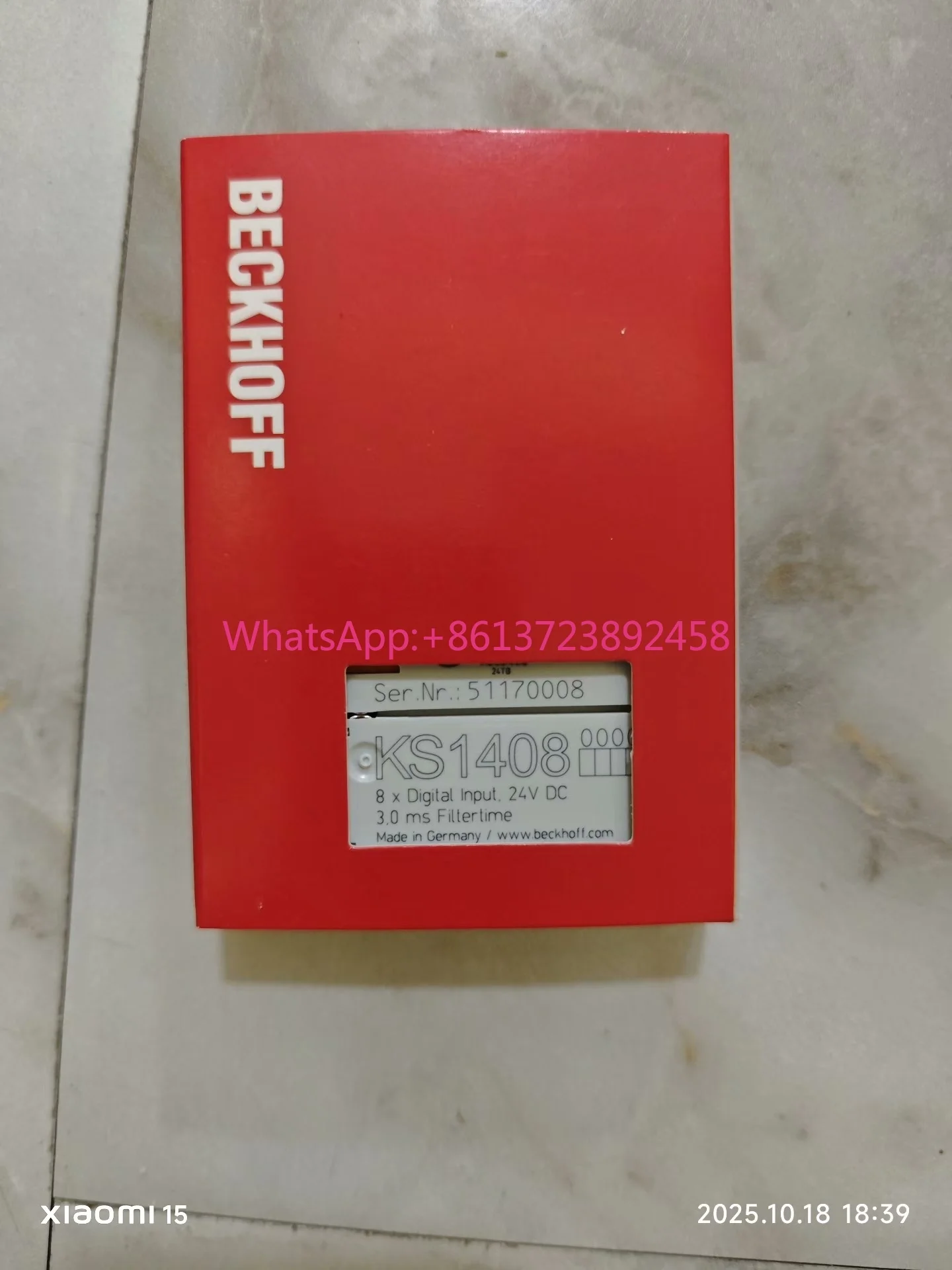 Beckhoff KS1408, 8 digital inputs, 24V DC
Beckhoff KS1408, 8 digital inputs, 24V DC