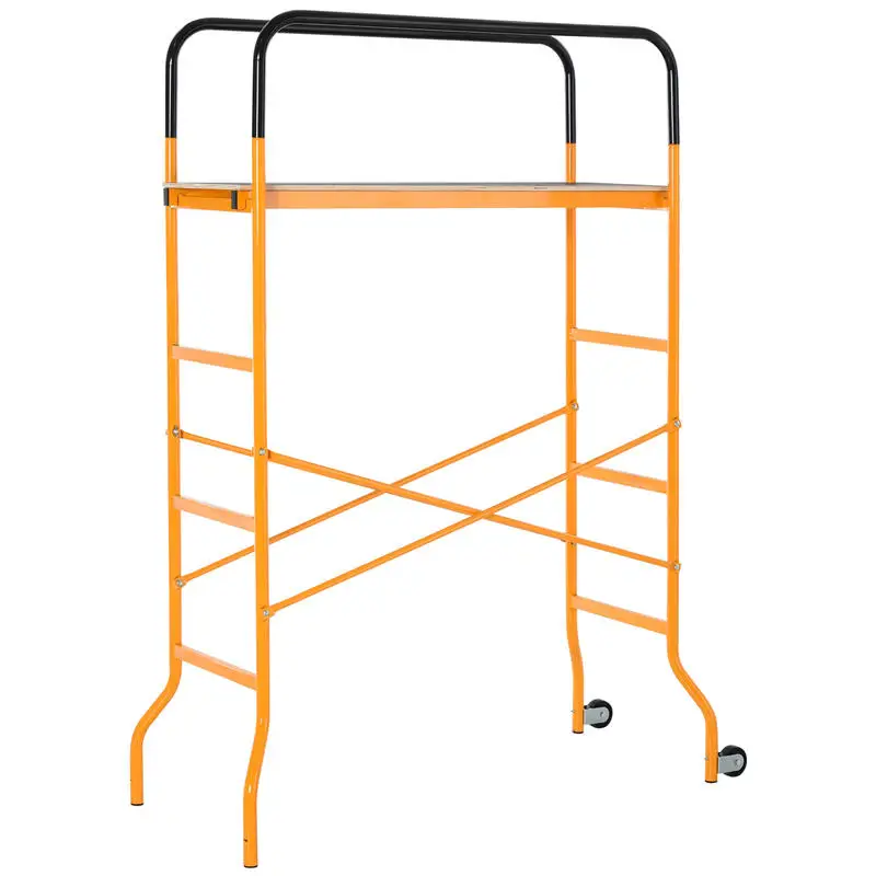 HOMCOM 4-Step Steel 4.6 x 2 x 6 ft. Scaffold 2 Wheels Free Moving for Indoor & Outdoor Decoration Anti-Skid, 440 Pound Capacity
HOMCOM 4-Step Steel 4.6 x 2 x 6 ft. Scaffold 2 Wheels Free Moving for Indoor & Outdoor Decoration Anti-Skid, 440 Pound Capacity