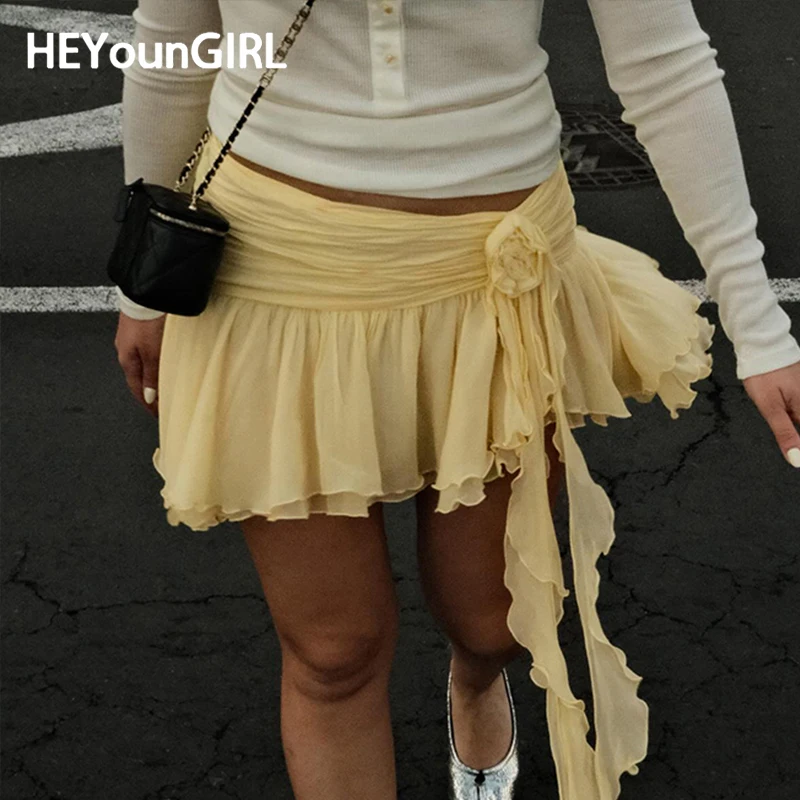 HEYounGIRL Yellow Mesh Irregular A-line Skirt Aesthetic Fairy Ruffles Hem Layered Short Skirt Holiday Style Flowy Skirts Fashion
HEYounGIRL Yellow Mesh Irregular A-line Skirt Aesthetic Fairy Ruffles Hem Layered Short Skirt Holiday Style Flowy Skirts Fashion