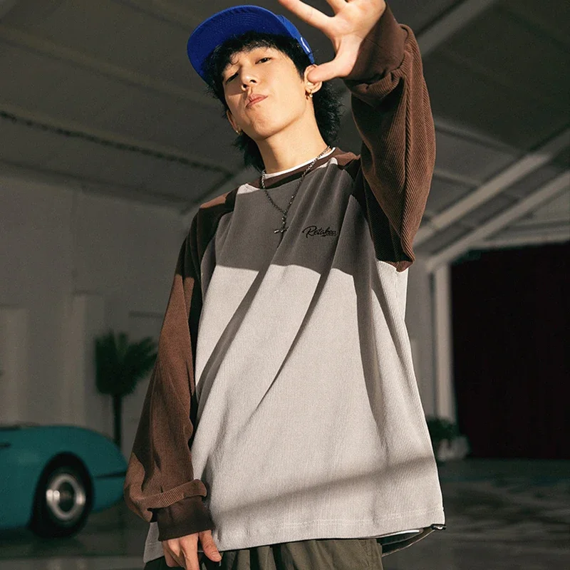 Spring Autumn New Unisex Round Collar Contrast Color Long Sleeve Cotton T-Shirt Mens Spring T-Shirts Patchwork Tees
Spring Autumn New Unisex Round Collar Contrast Color Long Sleeve Cotton T-Shirt Mens Spring T-Shirts Patchwork Tees