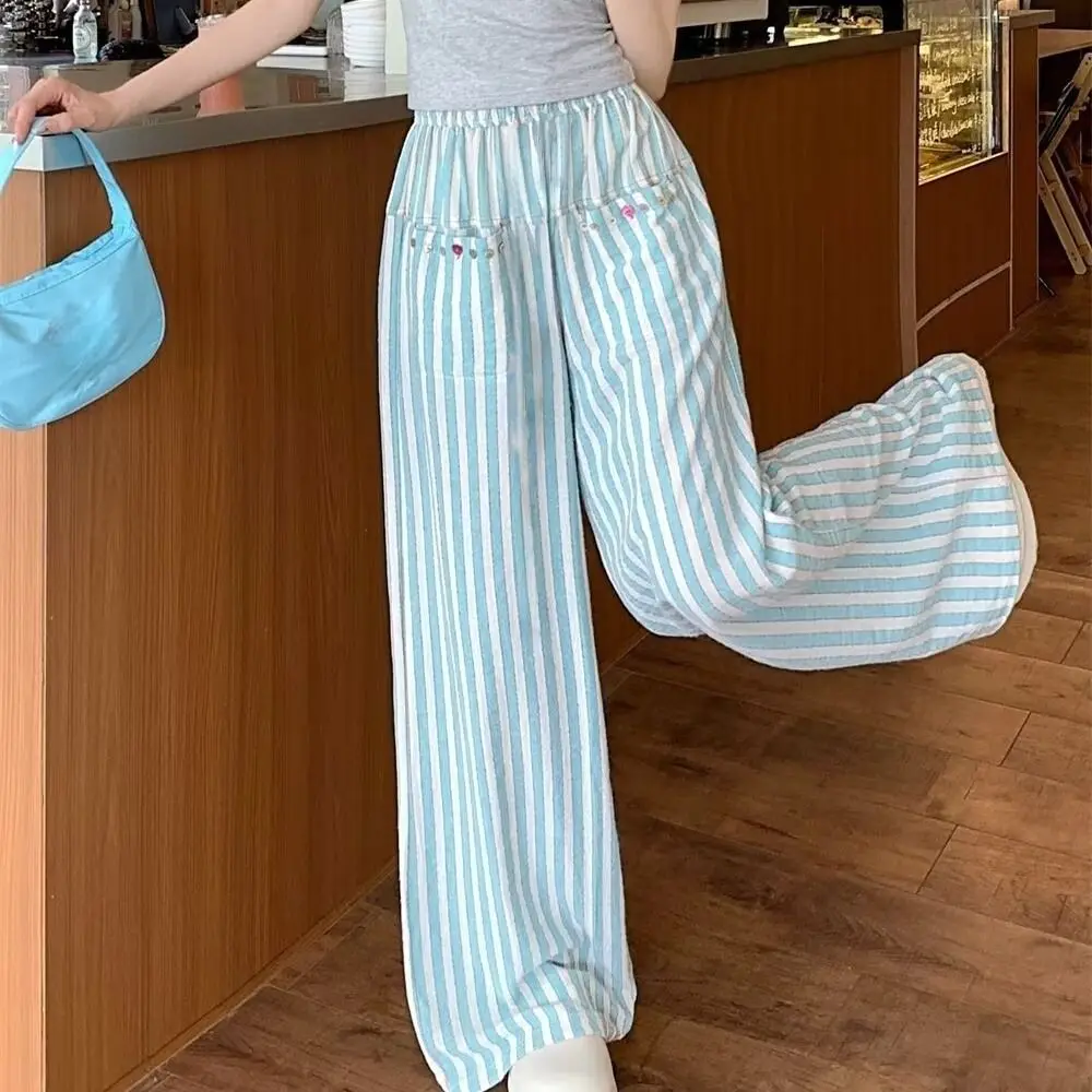 Fashion Chic Casual Stripe Long Pants Loose Thin Wide Leg Pants Trousers High Waist Straight Leg Pants Women
Fashion Chic Casual Stripe Long Pants Loose Thin Wide Leg Pants Trousers High Waist Straight Leg Pants Women